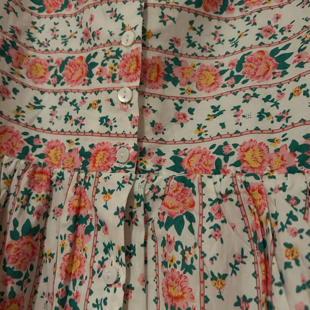 Tuckernuck White Midi Dress with Pink and Green Floral Print - Picture 4 of 12